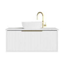 The Cove Blossom Matte White Wall Hung Single Vanity